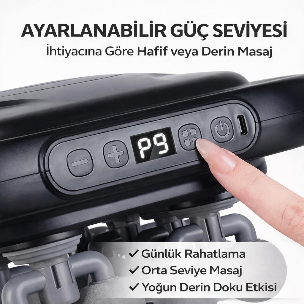 Rahatvia | 12 Başlıklı Derin Doku Masaj Aleti